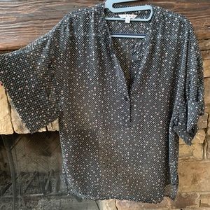 cute loose half button up top